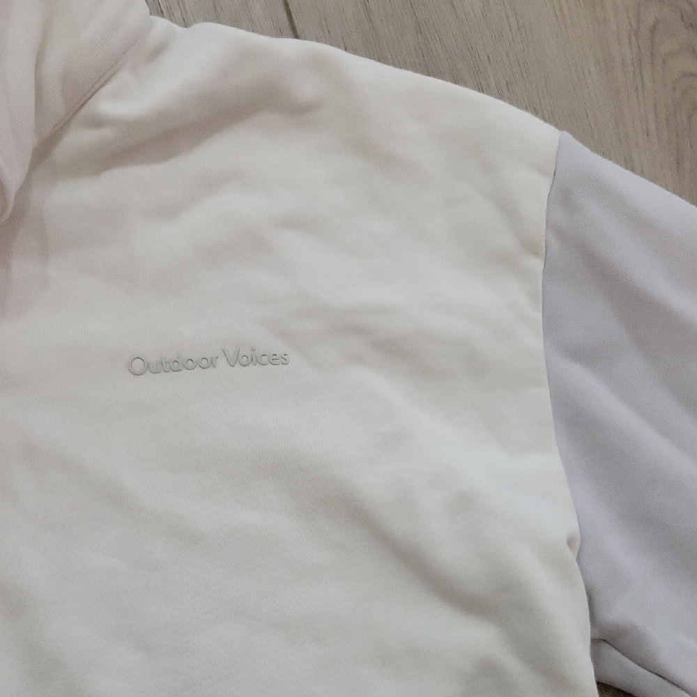 Outdoor Voices Cream and Gray Women's Quarter Zip Sweater Size S EUC - Picture 5 of 5